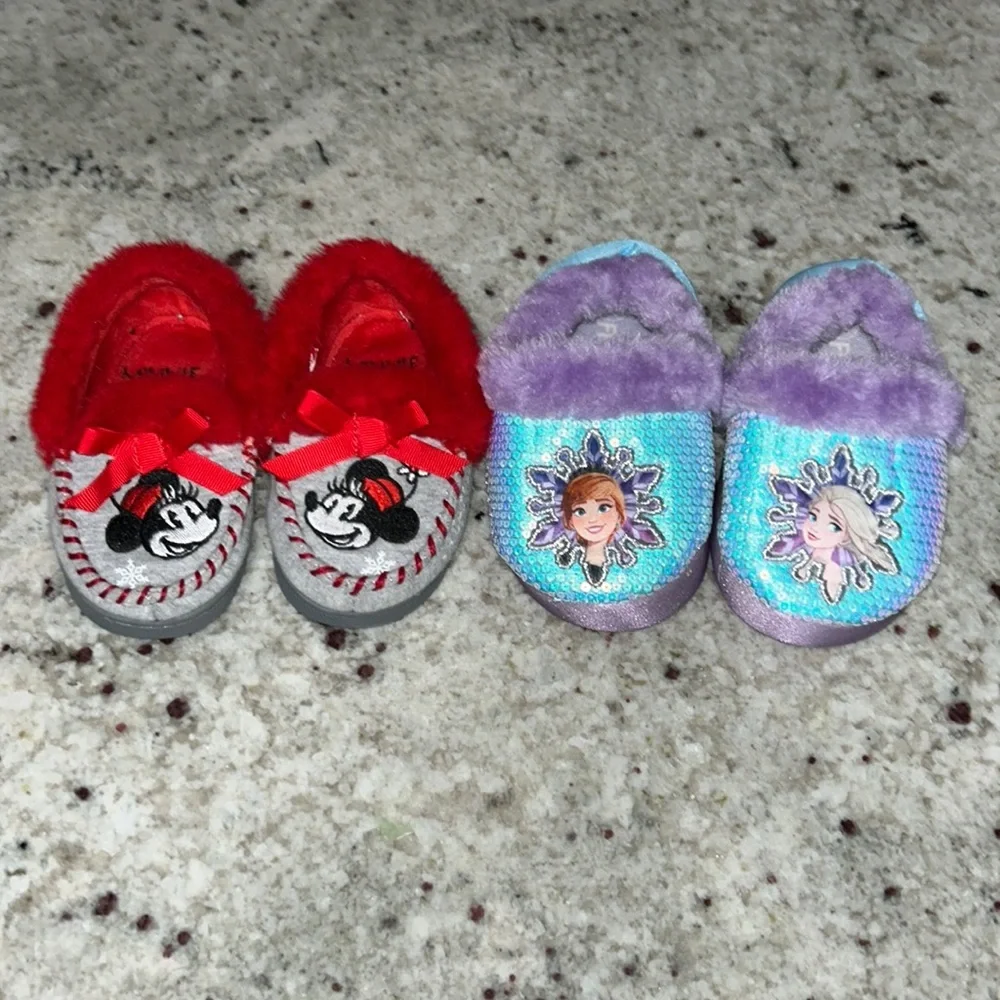 2 Pair Of Little Girl Slippers